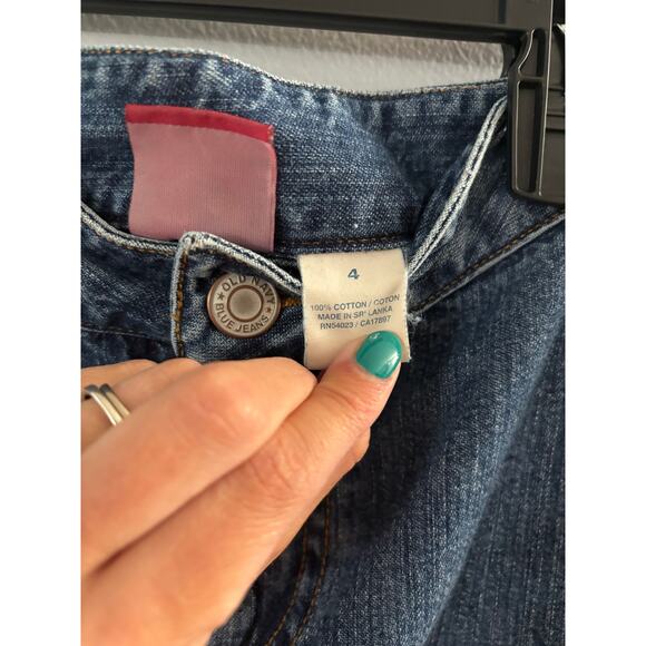 Vintage Old Navy Womens  Y2K Midi Jean Skirt Size 4 Denim Long 90s Front Slit - Picture 5 of 7